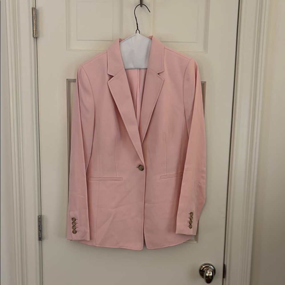 LOFT Pink Blazer Classic Notched Lapels Relaxed Fit